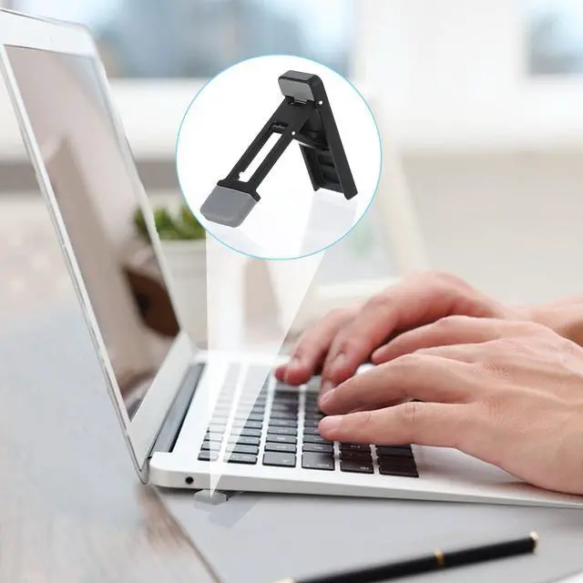 Alt view image 5 of 6 - 2pcs Foldable Keyboard Stand for Desktop, Ergonomic Keyboard Riser, Height Adjustable Stand for Desktop, Foldable Laptop Risers, Self-Adhesive Feet for Most Keyboards