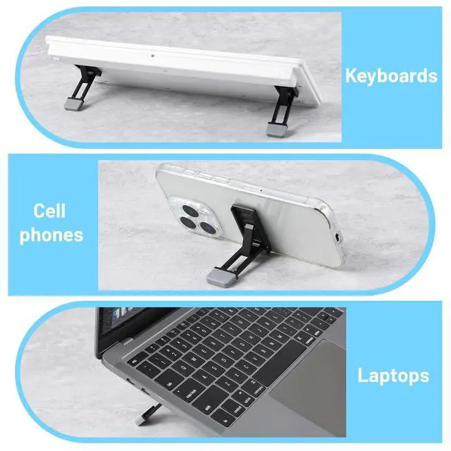 Alt view image 6 of 6 - 2pcs Foldable Keyboard Stand for Desktop, Ergonomic Keyboard Riser, Height Adjustable Stand for Desktop, Foldable Laptop Risers, Self-Adhesive Feet for Most Keyboards