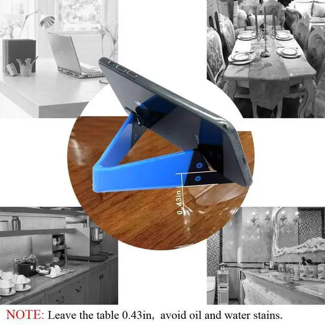 Alt view image 6 of 7 - Portable Cell Phone Stand for Desk, Foldable Pocket Travel Mobile Phone Holder, Upgrade Universal V Smartphone Kickstand Mount Compatible with iPhone IPads Tablet Kindle Android, Pack of 3