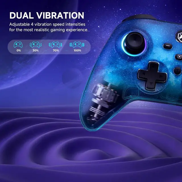 Alt view image 7 of 7 - Pro Controller for Switch/PC/iOS/Android, 1000mAh Wireless Gaming Controller With 9 Color RGB Light, Macro Buttons, 6 Axis Gyro, Dual Vibration, Turbo