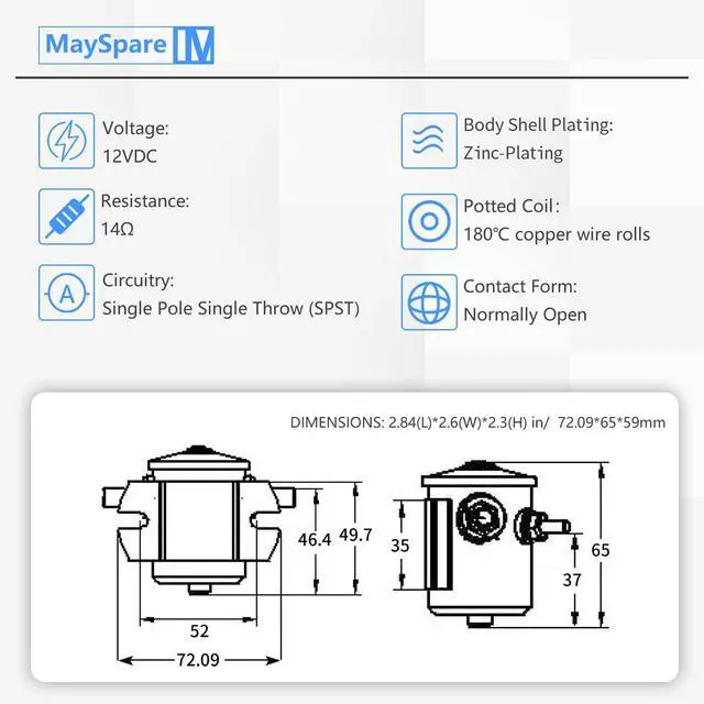 Alt view image 2 of 7 - Max Transient 200A Trombetta 12V Solenoid Relay 3 Terminal Heavy Duty Winch Marine 24106 SPST 12 Volt Solenoid