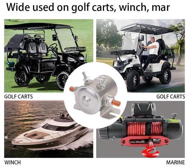 Alt view image 4 of 5 - 12VDC Max 300A Continuous Duty Solenoid Relay 4-Terminal - Fit for EZGO Marathon 1979-1994 & Automotive Marine Boat Winch Electric Golf Cart Camper - Replaces 70-111224 3635820 1114208 1114223