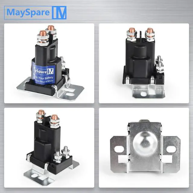 Alt view image 5 of 7 - 80-Amp 12V Continuous Duty Solenoid Battery Isolator and Starter Relay - White 4 Pin SPST