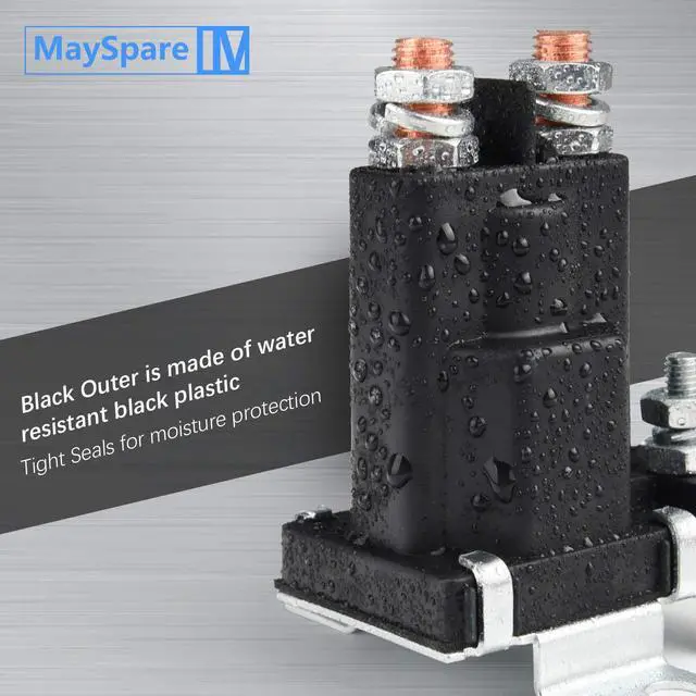 Alt view image 4 of 7 - 80-Amp 12V Continuous Duty Solenoid Battery Isolator and Starter Relay - White 4 Pin SPST