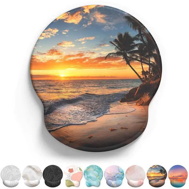 Main image of Mouse Pad with Wrist Rest, Comfortable Computer Mousepad with Gel Wrist Support Smooth Surface and Non-Slip PU Base for Pain Relief, Laptop, Office & Home (Sunset)