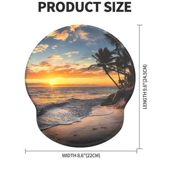 Alt view image 7 of 7 - Mouse Pad with Wrist Rest, Comfortable Computer Mousepad with Gel Wrist Support Smooth Surface and Non-Slip PU Base for Pain Relief, Laptop, Office & Home (Sunset)