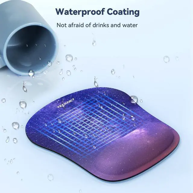 Alt view image 4 of 7 - 2 Pack Mouse Pad with Wrist Support, Ergonomic Gaming Mouse Pad Pain Relief, Portable Comfortable Mousepad for Computer, Laptop, Office, Home Non-Slip Base, Waterproof Surface - Purple Galaxy