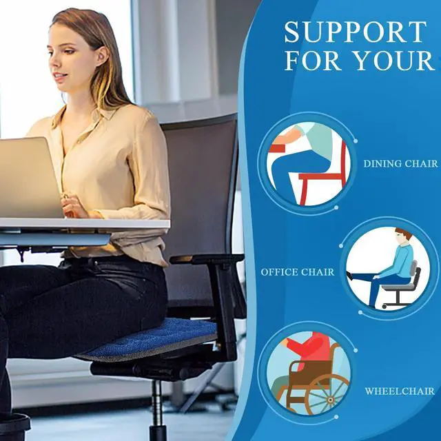 Alt view image 3 of 6 - Excellent Support Effect Office Chair Cushion 1 Pack, Luxury Air Mesh Breathable Non-Slip Desk Computer Seat Cushion, Kitchen Dining Room Square Chair Pad (1 Count, Black)