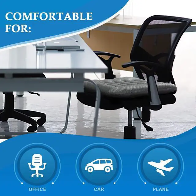 Alt view image 6 of 6 - Excellent Support Effect Office Chair Cushion 1 Pack, Luxury Air Mesh Breathable Non-Slip Desk Computer Seat Cushion, Kitchen Dining Room Square Chair Pad (1 Count, Black)