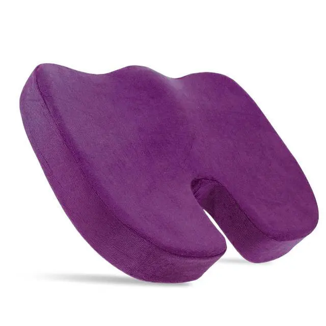 Main image of Car Seat Cushion, Ergonomic Memory Foam Chair Cushion for Long Sitting Tailbone Pain & Sciatica Relief, Comfortable Seat Pads for Car Wheelchair Gaming & Office Chairs (Purple)