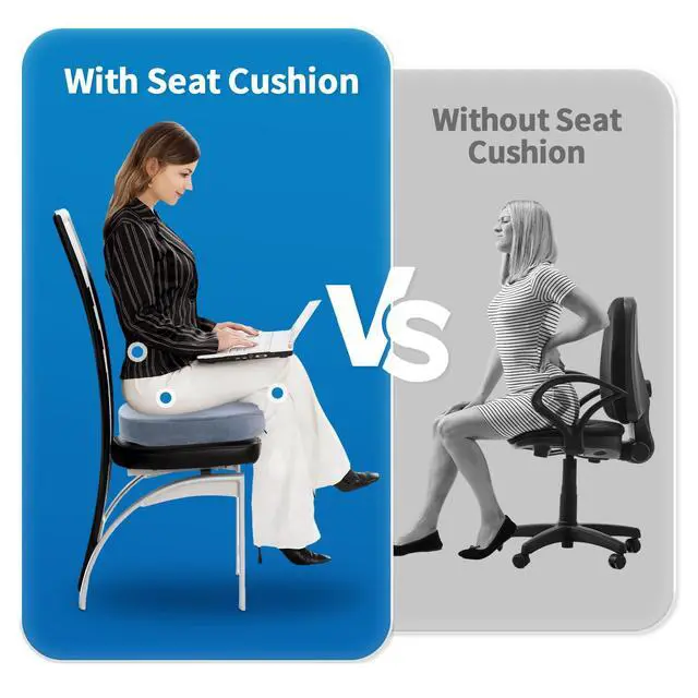 Alt view image 5 of 7 - Car Seat Cushion, Memory Foam Cushion for Wheelchair, Cars, Desk, Gaming & Office Chairs, Ergonomic Pad for Tailbone Pain Relief Sciatica & Back Support, Non Slip, Grey