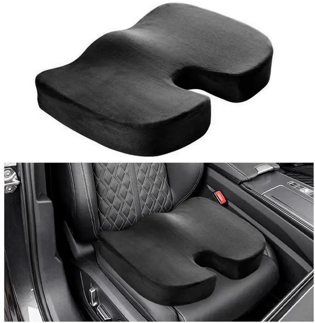 Main image of Memory Foam Seat Chair Cushion, Comfortable Auto Cushions for Long Periods of Sitting, Pregnancy Car Seat Cushion for Back, Coccyx & Sacrum Pain Relief, Car Accessories (Black)