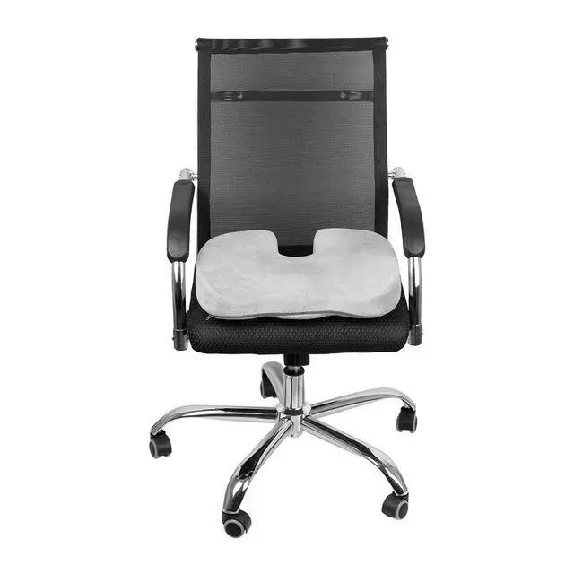 Alt view image 4 of 4 - Coccyx Orthopedic Comfy Pro Memory Foam Seat Cushion for for Home Office Desk Chairs, Auto Seats, Sports Stadium Seats (Grey)