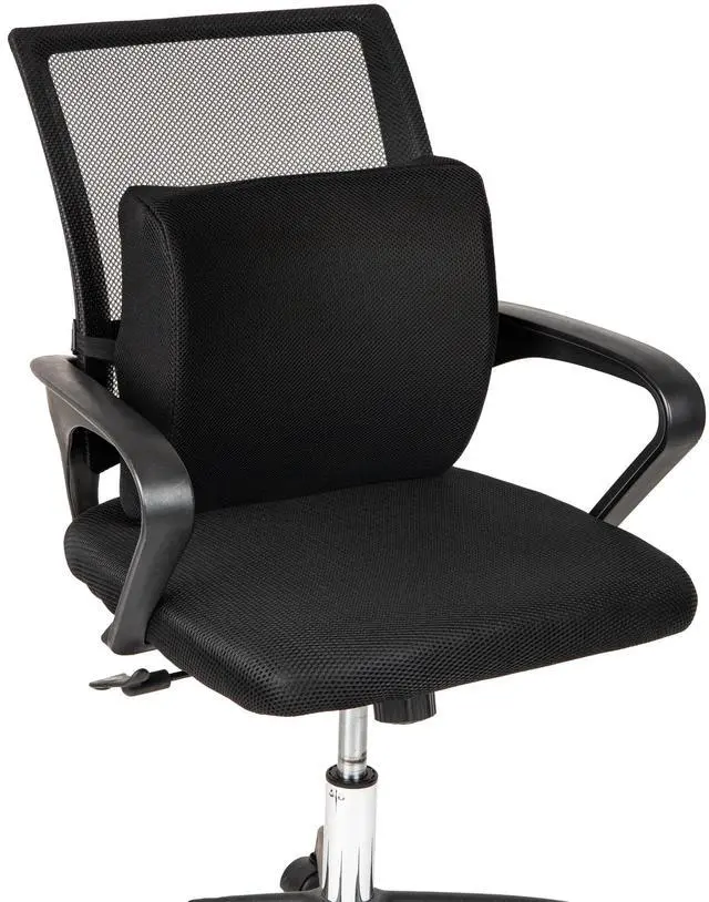 Alt view image 7 of 7 - Lumbar Support Pillow with Air-Cloud Technology, Office Chair Back Cushion, Memory Foam, Black