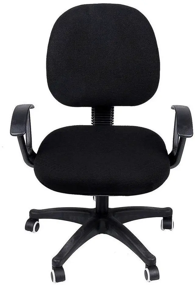Alt view image 3 of 7 - Stretch Jacquard Office Computer Chair Seat Covers, Removable Washable Anti-dust Desk Chair Seat Cushion Protectors - Black
