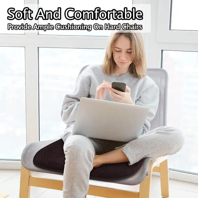 Alt view image 5 of 7 - Brown Foam Seat Cushions Kitchen Chairs Pads for Dining Chairs Non Slip Office Seat Cushions Washable U Shaped Soft Thick Large Metal Wooden Chair Cushions,17" x 15"