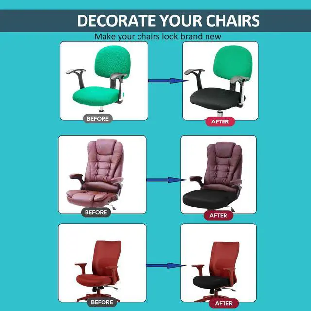 Alt view image 4 of 6 - Large Office Chair Seat Cover Fits 19.726"Stretchable Slipcover for Executive & Gaming Chairs,Washable & Removable,Fits Oversized Cushions,Black (Seat Only, 1PC)