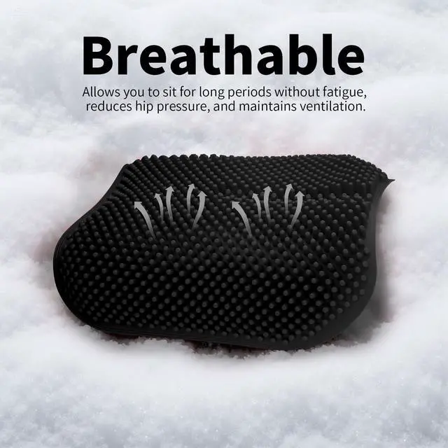 Alt view image 2 of 7 - Ergonomic Silicone Seat Cushion, Black, Pain Relief Support for Office, Car, Wheelchair, Coccyx, Sciatica, Lumbar Support Breathability Seat Cushion