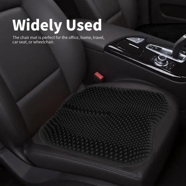 Alt view image 6 of 7 - Ergonomic Silicone Seat Cushion, Black, Pain Relief Support for Office, Car, Wheelchair, Coccyx, Sciatica, Lumbar Support Breathability Seat Cushion