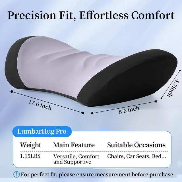 Alt view image 2 of 3 - Lumbar Support Pillow for Office Chair - Lumbar Pillow for Car, Memory Foam Ergonomic Lumbar Support Pillow for Car Back Support for Office Chair Back Support Cushion