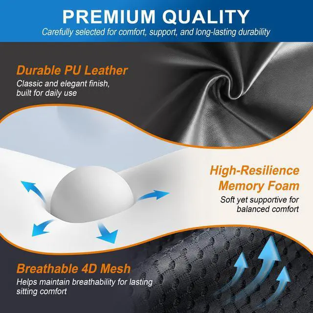 Alt view image 5 of 7 - Lumbar Support Pillow for Car: Ergonomic Memory Foam Lumbar Pillow for Long Drives, Lower Back Support for Pain Relief, Dual Adjustable Straps, Back Cushion for Car Seat, Office Chair - Black