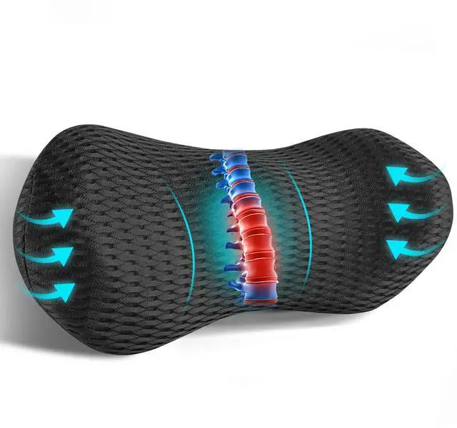 Main image of Lumbar Support Pillow for Office Chair Car Lumbar Pillow,Memory Foam Back Cushion with Breathable 3D Mesh Lumbar Support Orthopedic Backrest for Lower Back Pain Relief Ergonomic, LowerBackSupportBlack