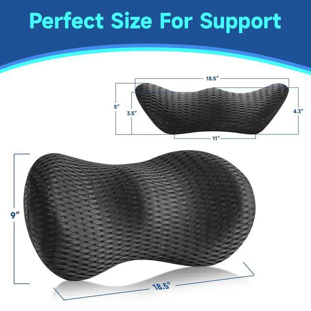 Alt view image 5 of 7 - Lumbar Support Pillow for Office Chair Car Lumbar Pillow,Memory Foam Back Cushion with Breathable 3D Mesh Lumbar Support Orthopedic Backrest for Lower Back Pain Relief Ergonomic, LowerBackSupportBlack