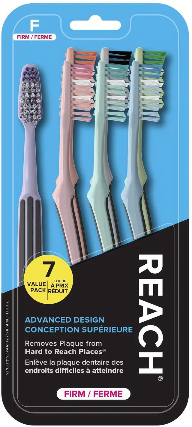 Main image of Advanced Design Toothbrush, Firm Bristles, 7 Count Value Pack
