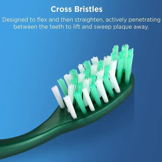 Alt view image 4 of 7 - Extra Firm Toothbrushes with Covers for Adults, Cross Extra Hard Bristles, with Built in Tongue Scraper, 6 Count