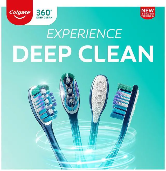 Alt view image 2 of 7 - 360 Whole Mouth Clean Toothbrush, Adult Medium Toothbrushes, 5 Count (Pack of 1)