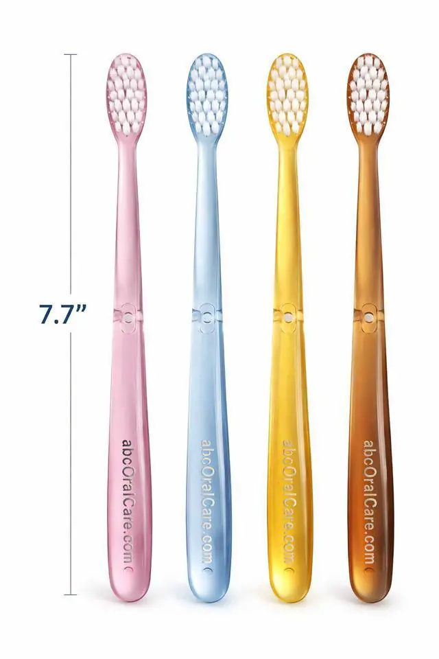 Alt view image 3 of 4 - Premium Toothbrushes Ultra-Fine Tapered Bristles for Deep Cleaning Medium-Soft Adult Manual Toothbrush (4-Pack, abc8W)