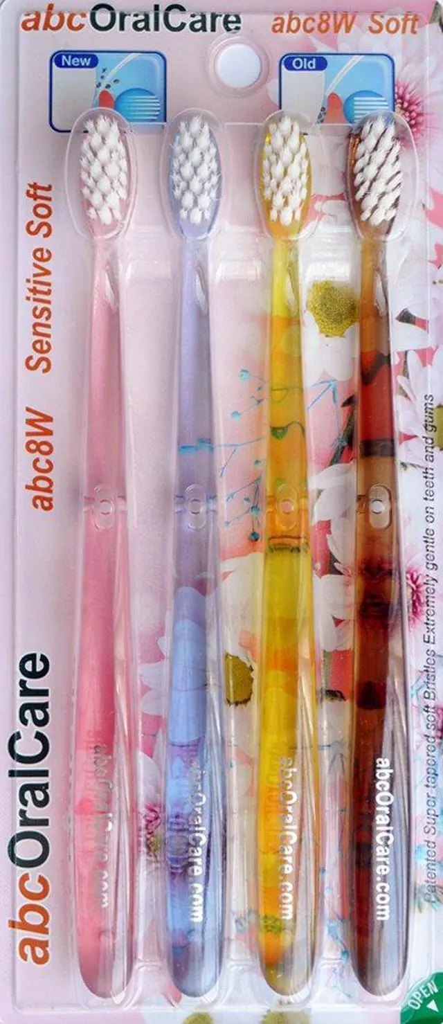 Main image of Premium Toothbrushes Ultra-Fine Tapered Bristles for Deep Cleaning Medium-Soft Adult Manual Toothbrush (4-Pack, abc8W)