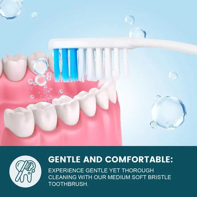 Alt view image 4 of 7 - 50 PCS Premium Individually Wrapped Bulk Toothbrush Pack, Disposable Toothbrushes, Kids Toothbrush, Medium Soft Bristle Toothbrushes, Ergonomics Handle, Perfect for Travel Hotel Donation