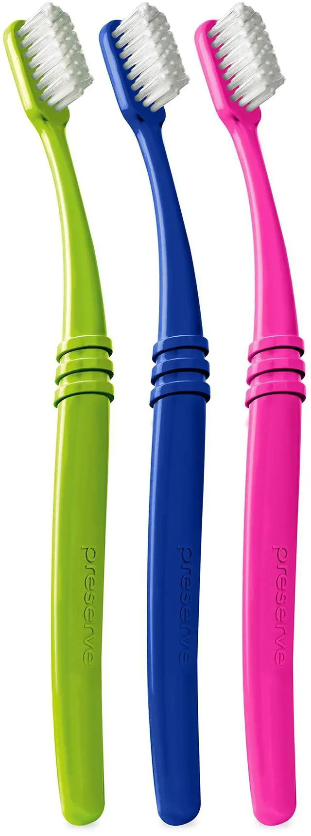 Main image of Eco Friendly Adult Toothbrushes, Made in The USA from Recycled Plastic, Lightweight Paper Packaging, Ultra Soft Bristles, Colors Vary, 3 Count
