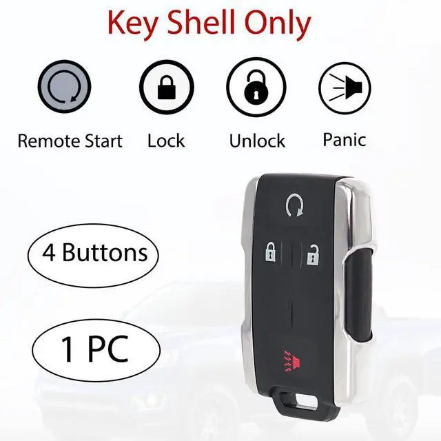 Alt view image 3 of 7 - Key Fob Shell Case Replacement for Chevy Colorado Silverado GMC Canyon Sierra 2014 2015 2016 2017 2018 2019 2020 2021 2022 2023 Keyless Entry Remote Control 4Buttons Cover M3N-32337100