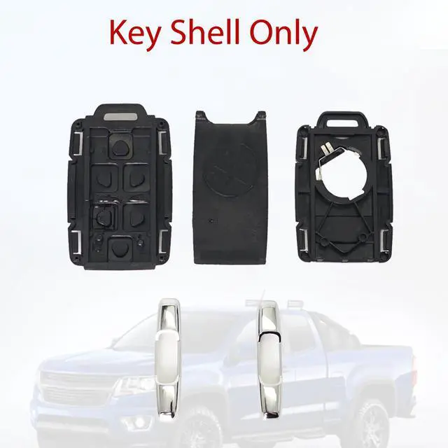 Alt view image 4 of 7 - Key Fob Shell Case Replacement for Chevy Colorado Silverado GMC Canyon Sierra 2014 2015 2016 2017 2018 2019 2020 2021 2022 2023 Keyless Entry Remote Control 4Buttons Cover M3N-32337100
