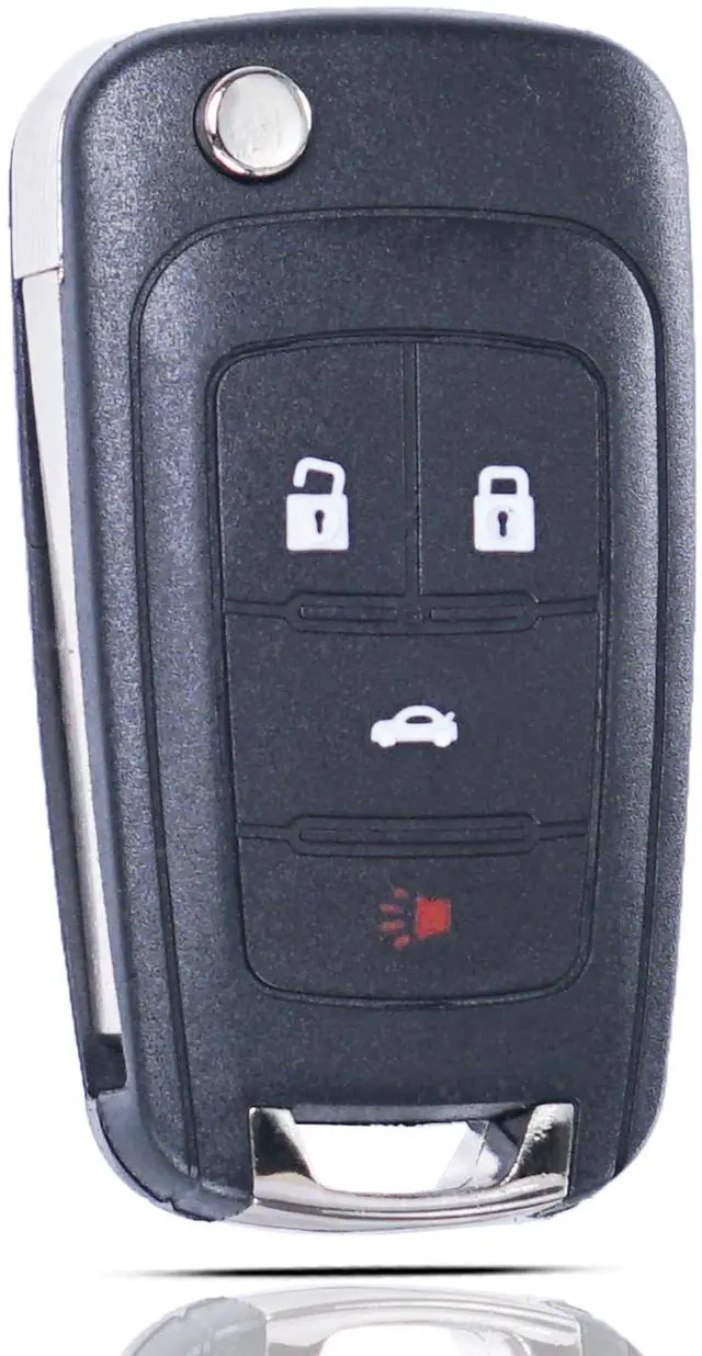 Main image of Folding Flip Key Fob Shell Case fit for Chevy Cruze Malibu Camaro Equinox Equinox Sonic GMC Terrain Buick 2010 2011 2012 2013 2014 2015 2016 Keyless Entry Key Fob Cover Replacement