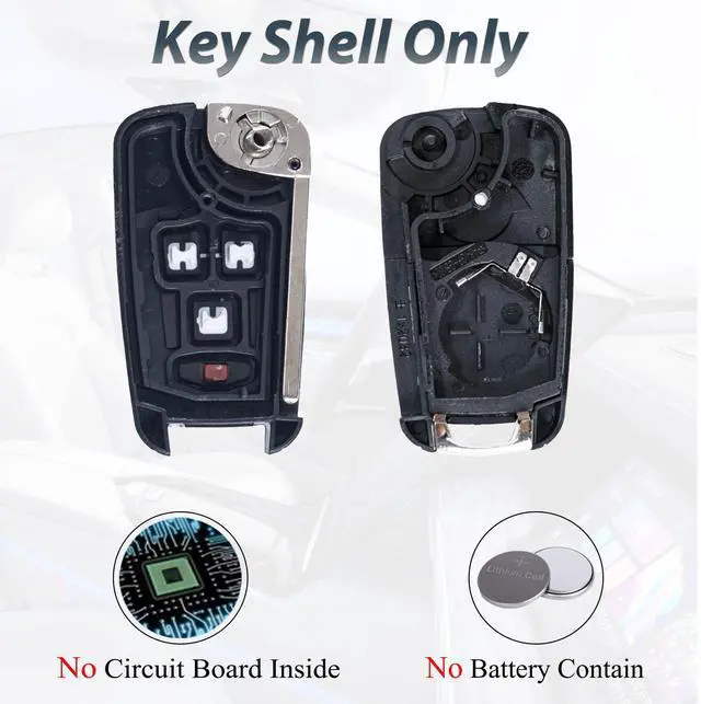 Alt view image 4 of 6 - Folding Flip Key Fob Shell Case fit for Chevy Cruze Malibu Camaro Equinox Equinox Sonic GMC Terrain Buick 2010 2011 2012 2013 2014 2015 2016 Keyless Entry Key Fob Cover Replacement
