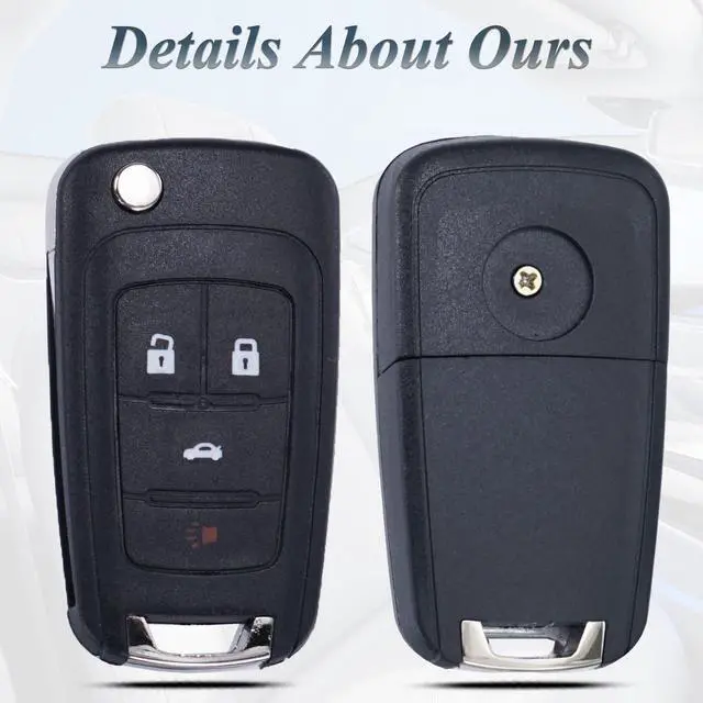 Alt view image 6 of 6 - Folding Flip Key Fob Shell Case fit for Chevy Cruze Malibu Camaro Equinox Equinox Sonic GMC Terrain Buick 2010 2011 2012 2013 2014 2015 2016 Keyless Entry Key Fob Cover Replacement