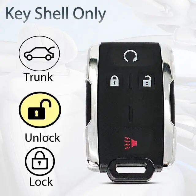 Alt view image 2 of 7 - Key Fob Shell Case Replacement Fits for Chevy Silverado Colorado GMC Canyon Sierra 2014 2015 2016 2017 2018 2019 2020 2021 2022 2023 Keyless Entry Remote Control 4 Button Cover M3N-32337100