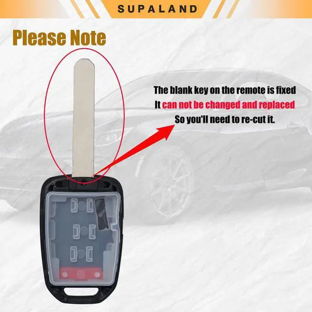 Alt view image 4 of 7 - Key Fob Shell Case Replacement Fits for Honda Accord Civic CRV HRV 2013-2021 Keyless Entry Remote Control 4 Button Pad Cover MLBHLIK6-1TA MLBHLIK6-1T