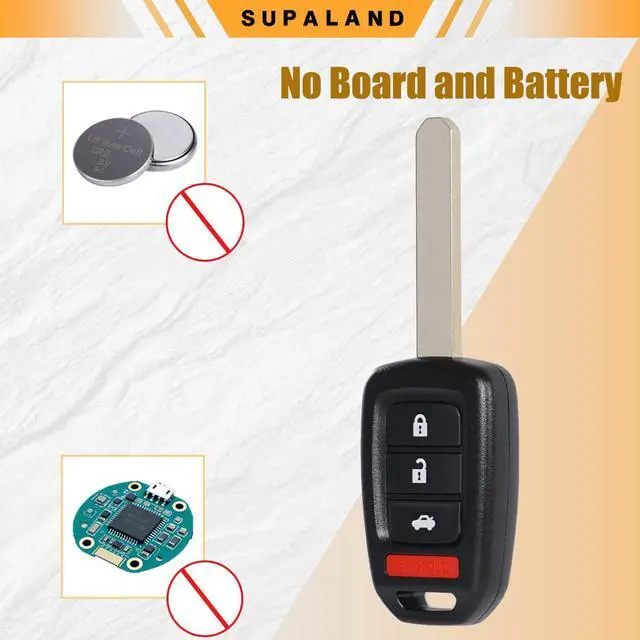 Alt view image 5 of 7 - Key Fob Shell Case Replacement Fits for Honda Accord Civic CRV HRV 2013-2021 Keyless Entry Remote Control 4 Button Pad Cover MLBHLIK6-1TA MLBHLIK6-1T