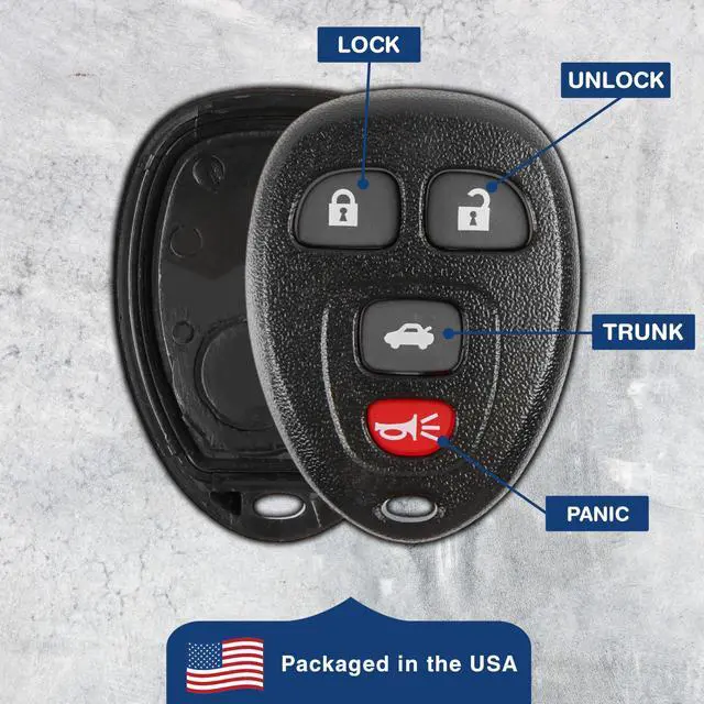 Alt view image 6 of 7 - Key Fob Cover Case Replacement for 2006 2007 2008 2009 2010 2011 2012 2013 2014 2015 2016 Buick Cadillac Chevrolet Chevy Remote Shell, 4-Button 15912859, No Programming Required