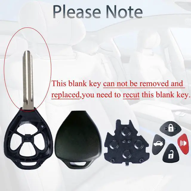Alt view image 2 of 6 - Key Fob Shell Case Replacement Fits for Toyota Camry Corolla Venza Avalon 2007 2008 2009 2010 2011 2012 2013 Keyless Entry Remote Control 4 Button Pad Key Cover