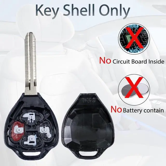Alt view image 4 of 6 - Key Fob Shell Case Replacement Fits for Toyota Camry Corolla Venza Avalon 2007 2008 2009 2010 2011 2012 2013 Keyless Entry Remote Control 4 Button Pad Key Cover