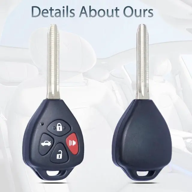 Alt view image 6 of 6 - Key Fob Shell Case Replacement Fits for Toyota Camry Corolla Venza Avalon 2007 2008 2009 2010 2011 2012 2013 Keyless Entry Remote Control 4 Button Pad Key Cover