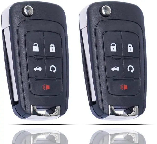 Main image of Flip Key Fob Shell Case Replacement Fits for Chevrolet Cruze Malibu Equinox Sonic Impala GMC Terrain Buick Lacrosse Regal Verano Encore 2010-2019 Keyless Remote Control KeyPad Key Fob Cover