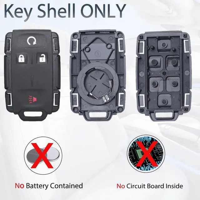 Alt view image 4 of 7 - Key Fob Shell Case Replacement Fits for Chevrolet Colorado Chevy Silverado GMC Canyon Sierra 2014 2015 2016 2017 2018-2021 Keyless Entry Remote Control 4 Button Pad Cover Black M3N-32337100