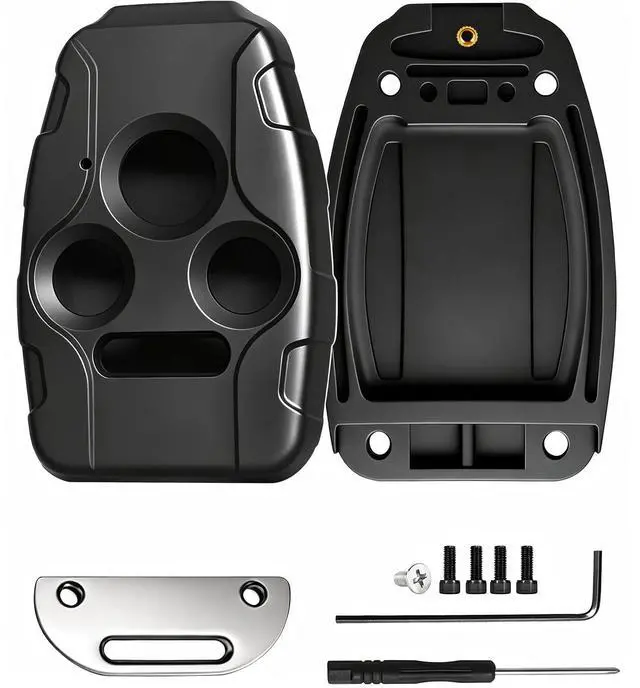 Main image of Key Fob Cover Shell Compatible with Honda Accord 2003-2012,Civic EX 2006-2013,Pilot 2009-2015,CR-V 2005-2006 - Premium Durable,Scratch-Resistant,Cutting NOT Required (Button4-Black)