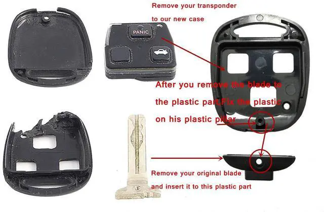 Alt view image 3 of 6 - Keyless Entry Remote Control Key Replacement Key Fob Cover Shell Fits for Lexus ES300 ES330 GS300 GS400 GS430 GX470 IS300 is330 LS400 LS430 LX470 RX300 RX330 RX350 RX400h RX450h2 SC430 Key Fob